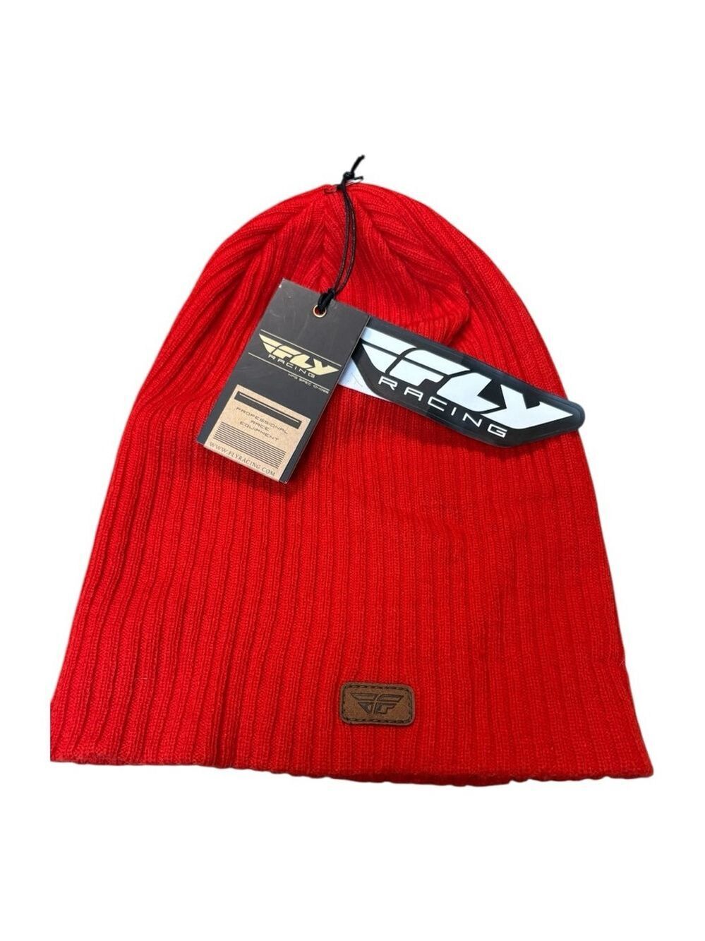 FLY Racing Slouch Ribbed Beanie One Size Red NWT - Picture 2 of 4